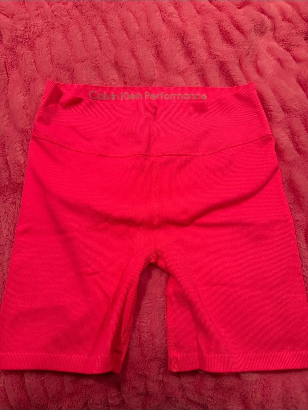 Calvin Klein Performance Hot Pink High-Rise Bike Shorts